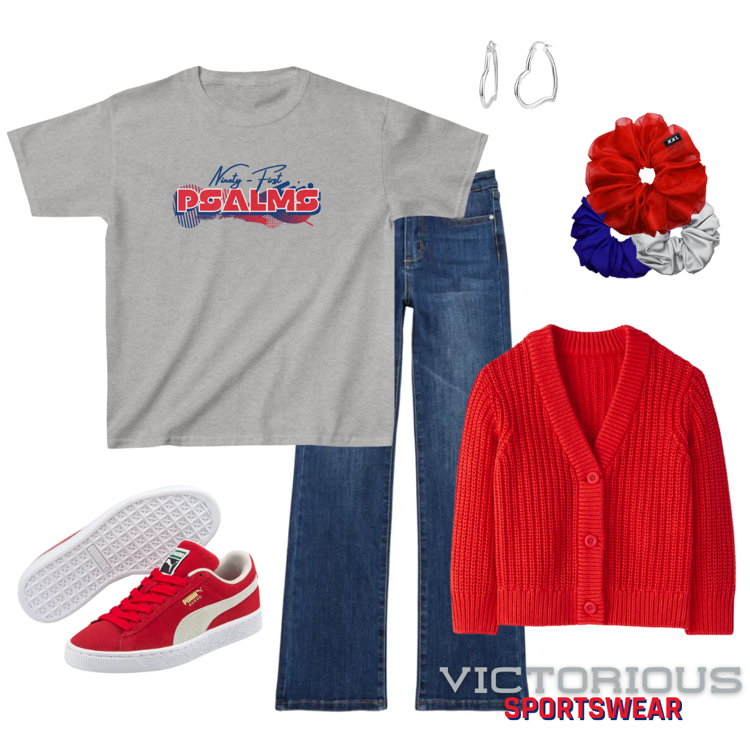 Phillies Ninety First Psalms Vibez Tee- Girls (Grey)