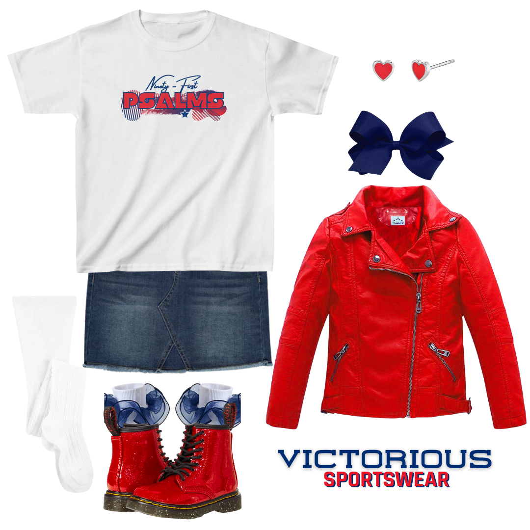 Phillies Ninety First Psalms Vibez Tee - Girls (White)