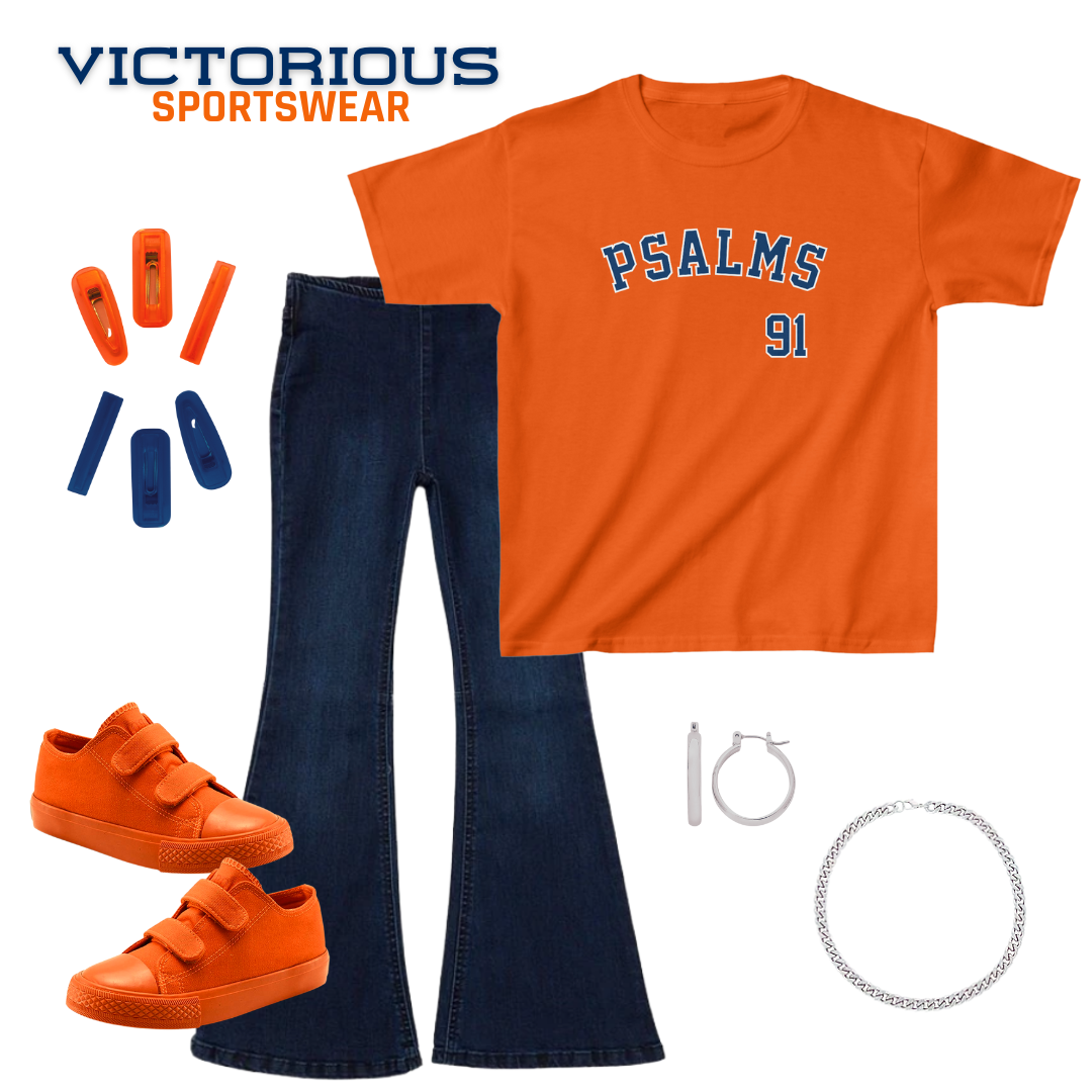 Astros Psalms 91 Tee - Girls (Orange)