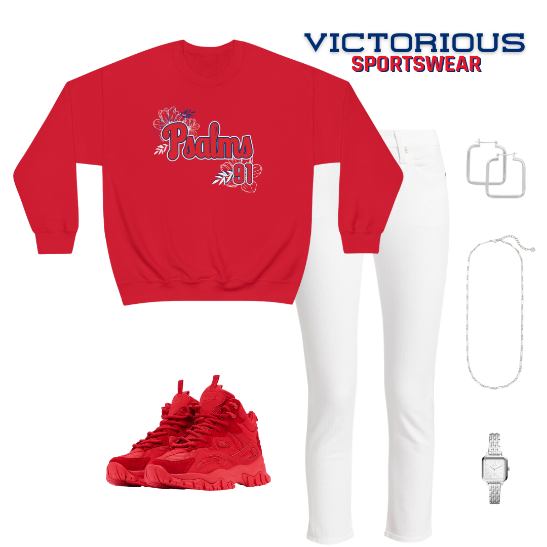 Phillies Psalms 91 Vibez Sweatshirt (Red)