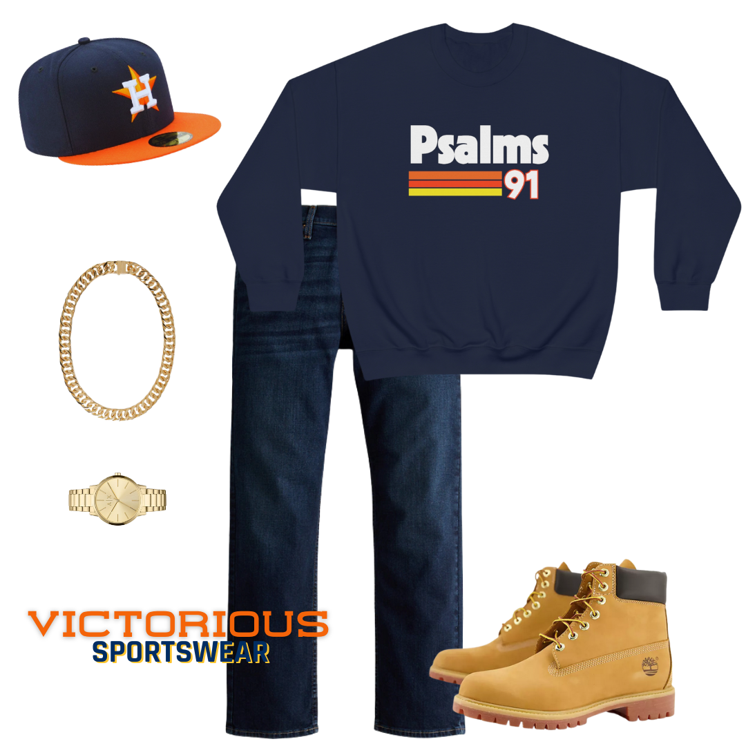 Astros Psalms 91 Stripes Sweatshirt (Navy)