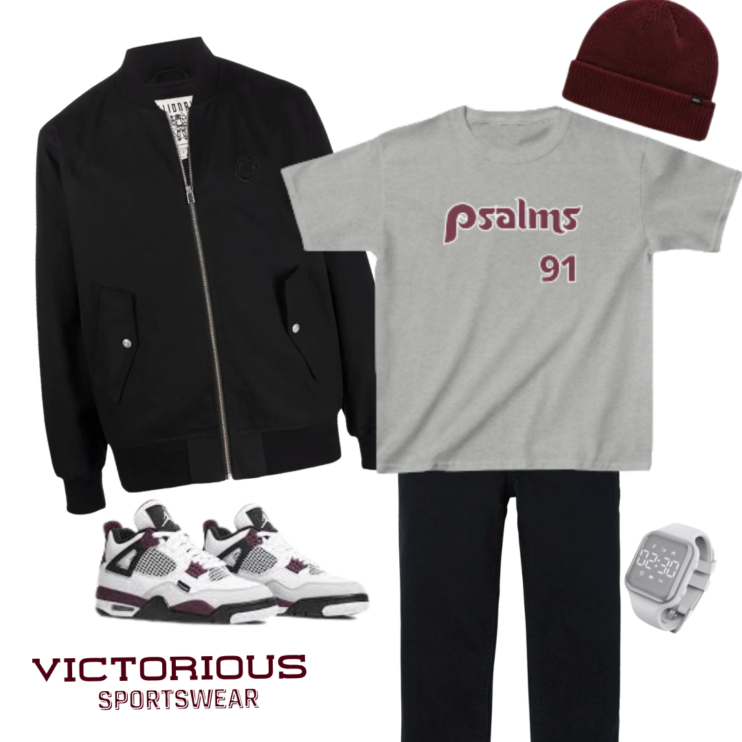 Phillies Psalms 91 Throwback Tee- Boys (Grey)