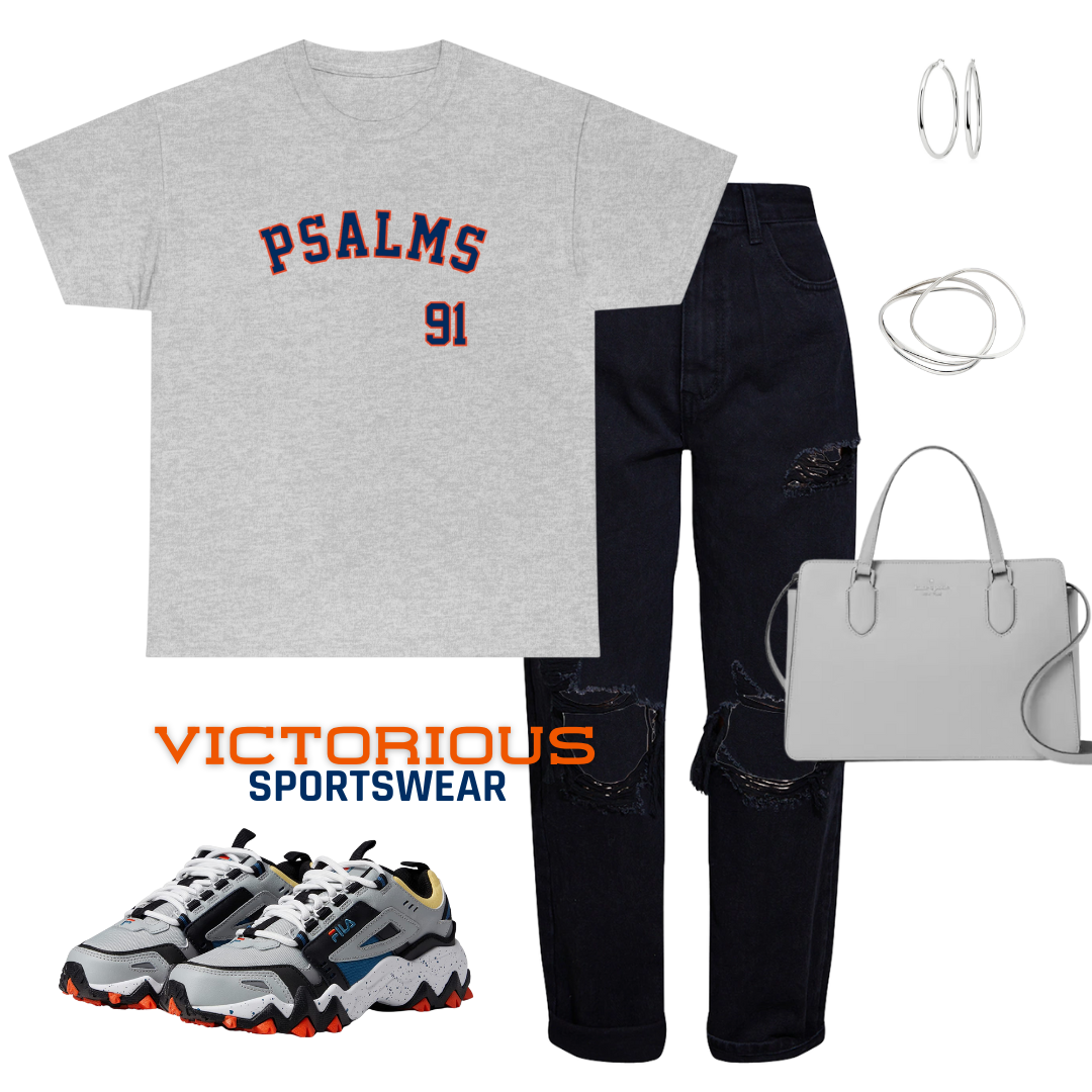 Astros Psalms 91 Tee -Ladies (Grey)