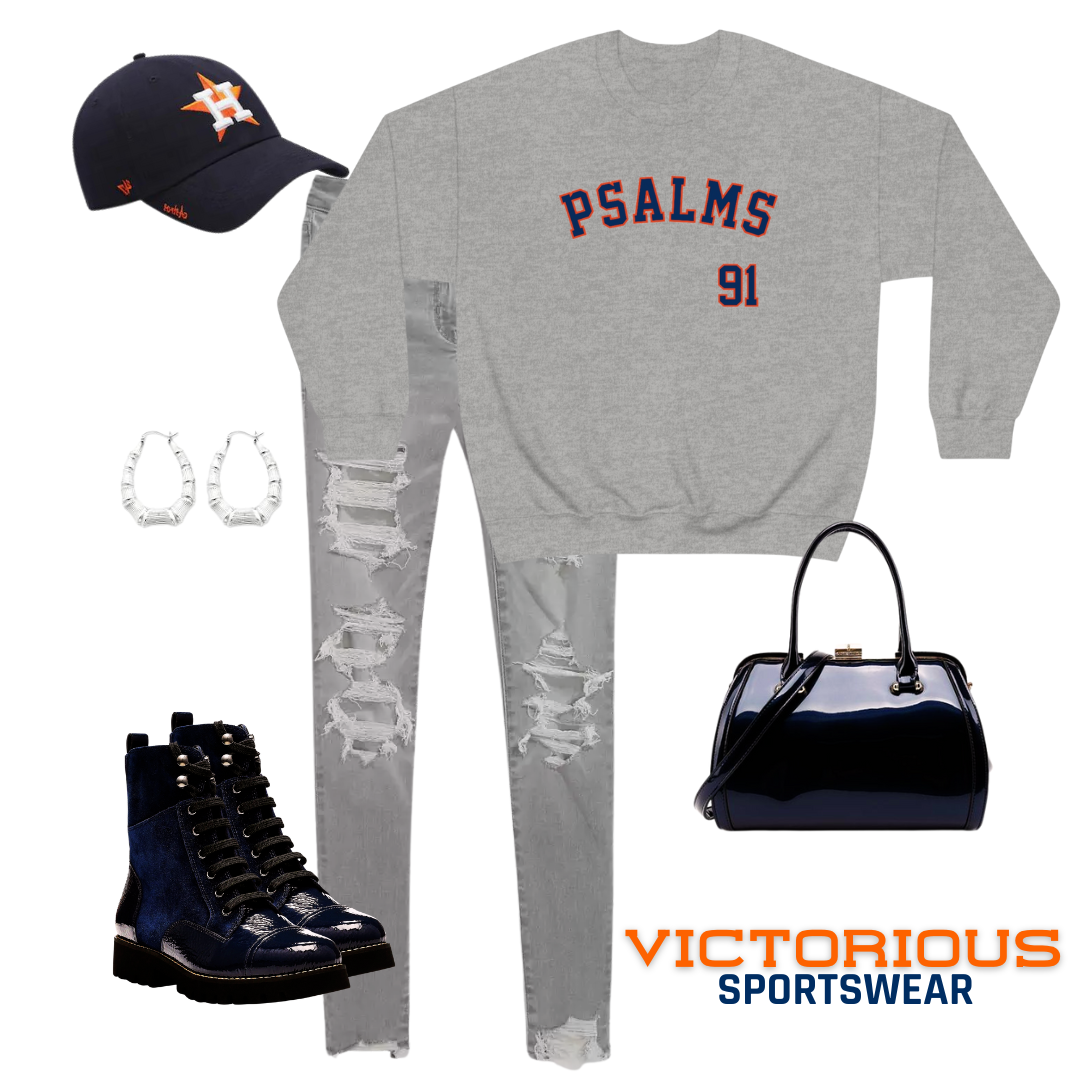 Astros Psalms 91 Sweatshirt - Ladies (Grey)