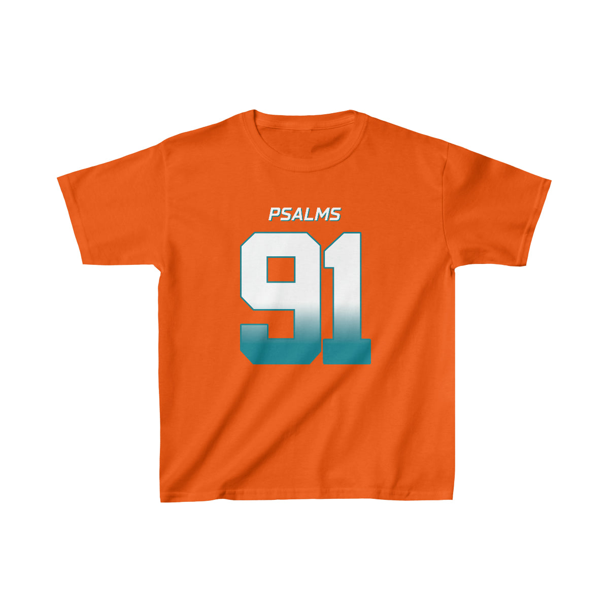 Dolphins Psalms 91 Vibez Tee - Girls (Orange)