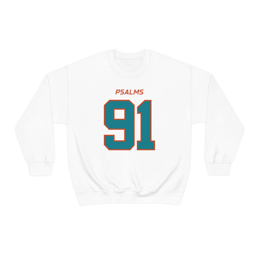 Dolphins Psalms 91 Sweatshirt (White)