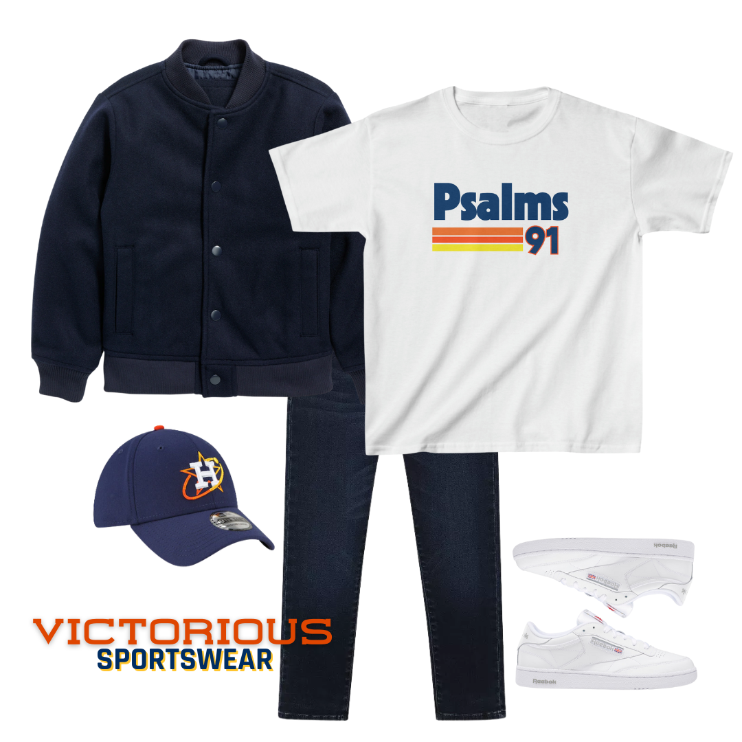 Astros Psalms 91 Stripes Tee - Boys (White)