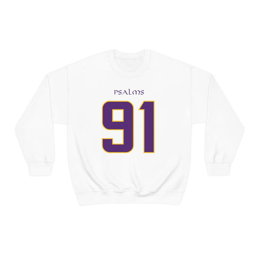 Vikings Psalms 91 Sweatshirt (White)